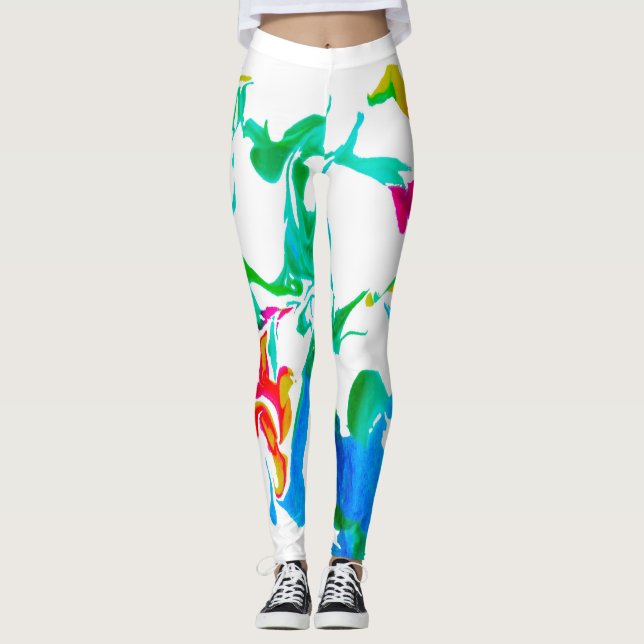 Farbige Spinnennetze Leggings (Vorderseite)