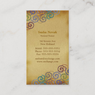 Farbige Spiralen Personal Trainer Visitenkarte