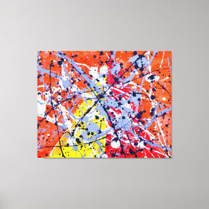 FARBIGE SPLATTER XXI - Action Painting -Abstrakt- Leinwanddruck