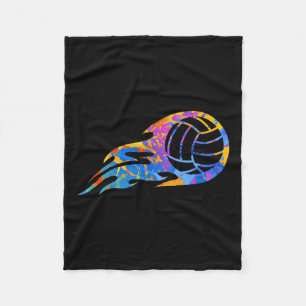 Farbige Sport Volleyball Grafik - Volleyballer D Fleecedecke
