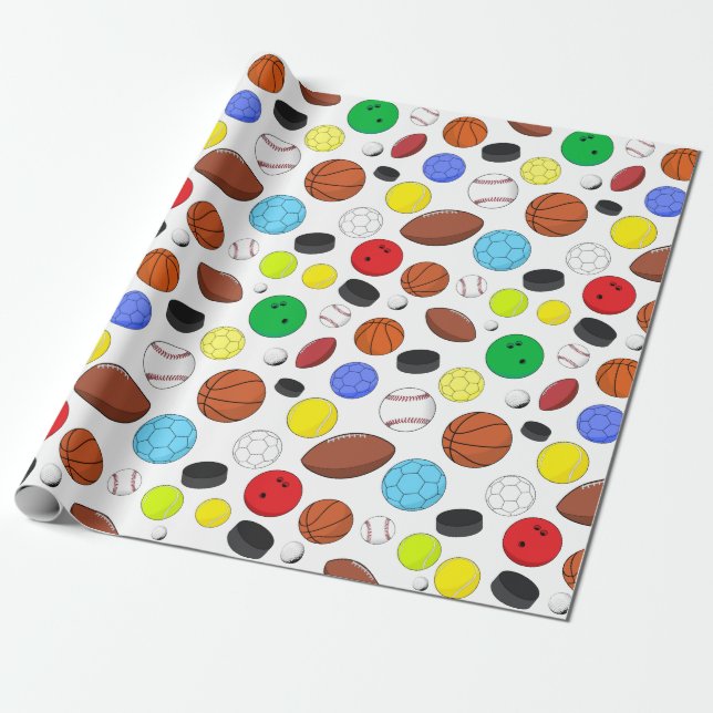 Farbige Sporthallen Random-Muster Geschenkpapier (Ungerollt)
