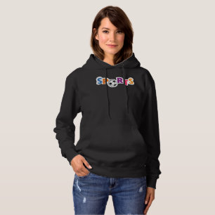 Farbige Sporttextgestaltung mit einem Fußball Hoodie
