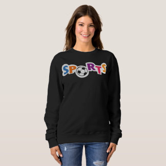Farbige Sporttextgestaltung mit einem Fußball Sweatshirt