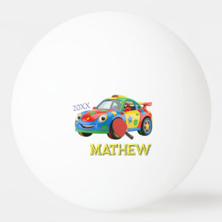 FARBIGE SPORTWAGEN-PADDLE-MANN-KINDS NAME JAHR 20X TISCHTENNISBALL