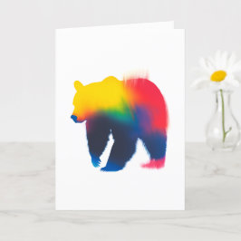 Farbige Spray Paint Bear Silhouette Karte