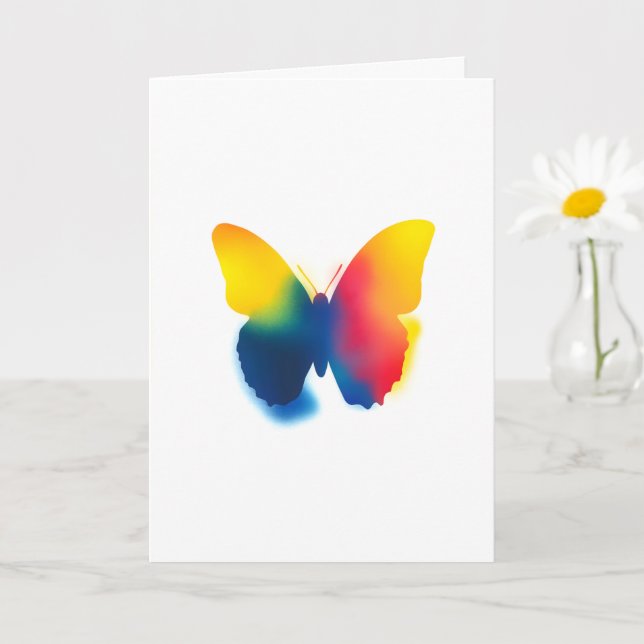 Farbige Spray Paint Butterfly Silhouette Card Karte (Kleine Pflanze)
