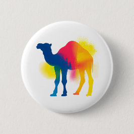 Farbige Spray Paint Camel Silhouette Rundtaste Button