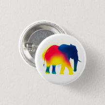 Farbige Spray Paint Elephant Round Button
