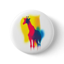 Farbige Spray Paint Giraffe Rundtaste