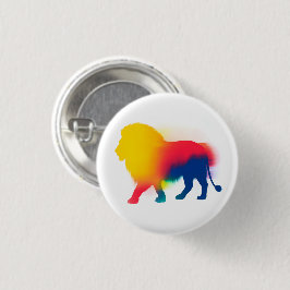 Farbige Spray Paint Lion Silhouette Rundtaste Button