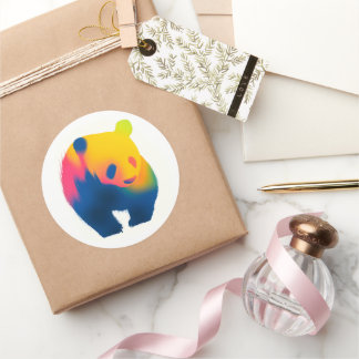 Farbige Spray Paint Panda Silhouette Stickers