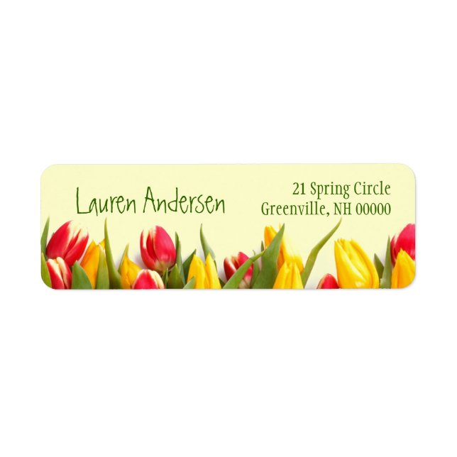Farbige Spring Tulips Floral Persönliche Adresse (Vorne)