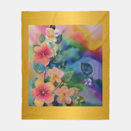 Farbige Springbrasse mit Blume Fleecedecke