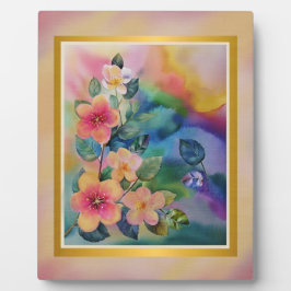 Farbige Springbrasse mit Blume Fotoplatte