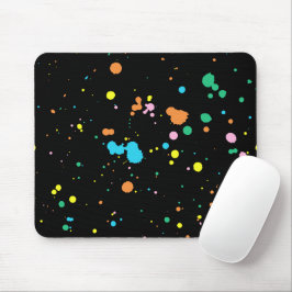 Farbige Spritzer auf schwarz Mousepad