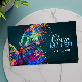 Farbige Spritzer-Schmetterlingskarte Visitenkarte