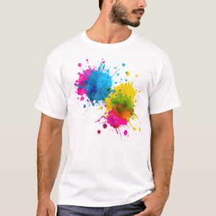 Farbige Spritzmalerei Abstrakte Kunst Lebendiger T-Shirt