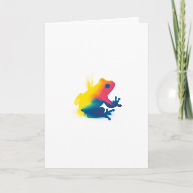 Farbige Spritzpaint Frog Silhouette Card Karte (Vorderseite)