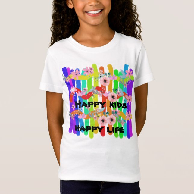 farbige Stäbe von Blume T - Shirt (Vorderseite)