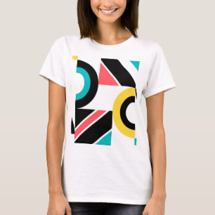 Farbige, städtische, trendige, moderne geometrisch T-Shirt