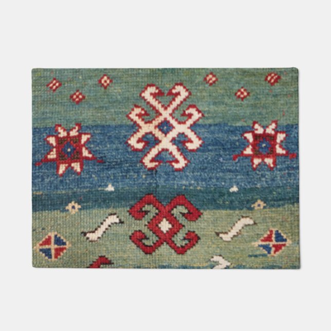 Farbige Stahlblau hellgrün  Fußmatte (Vorderseite)