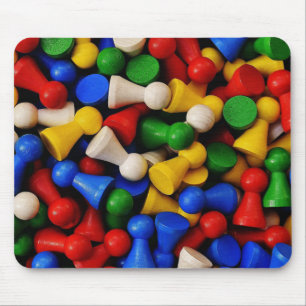 Farbige Stapel Holzspielsteine Mousepad