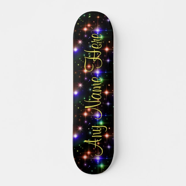 Farbige Stars Personalisiert Name Skate Board Skateboard (Vorne)