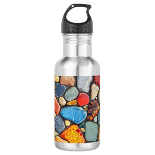 Farbige Steine Edelstahlflasche