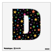 Farbige Sterne Confetti Letter D