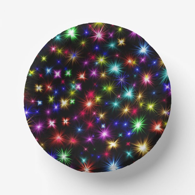 Farbige Sterne Feuerwerke Design-27317 Pappteller (Vorderseite)