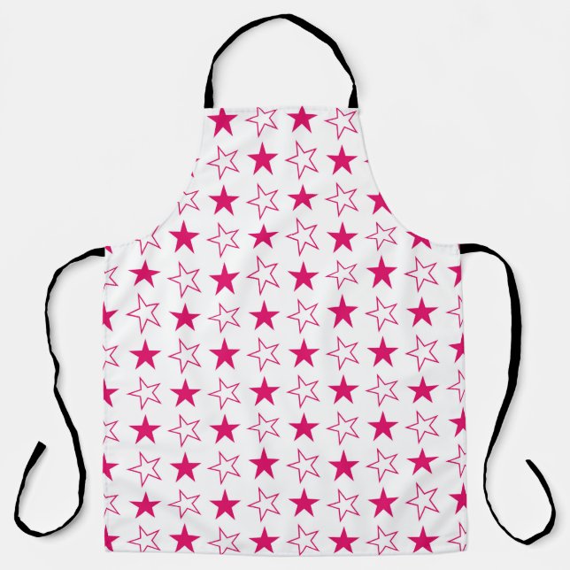 Farbige Sterne nahtlose Muster, rosa Sterne Vintag Schürze (Vorderseite)