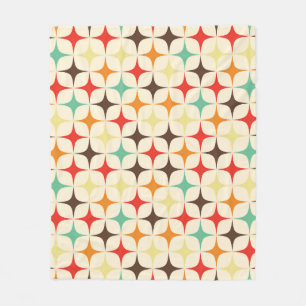 Farbige Sterne Retro Geometrisches Muster Fleecedecke