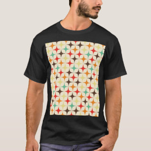 Farbige Sterne Retro Geometrisches Muster T-Shirt