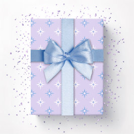 Farbige Sternenfunken in Blau und Lila Geschenkpapier