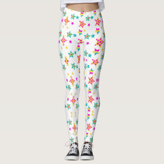 Farbige Sternmuster Leggings