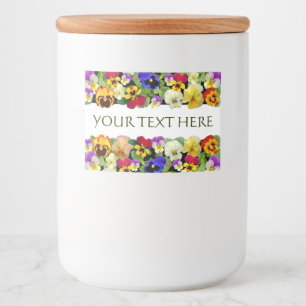 Farbige Stiefmütterchen Lebensmitteletikett