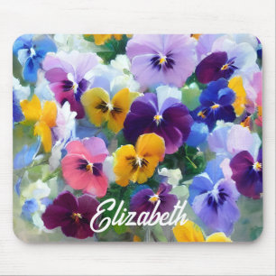 Farbige Stiefmütterchen Mousepad