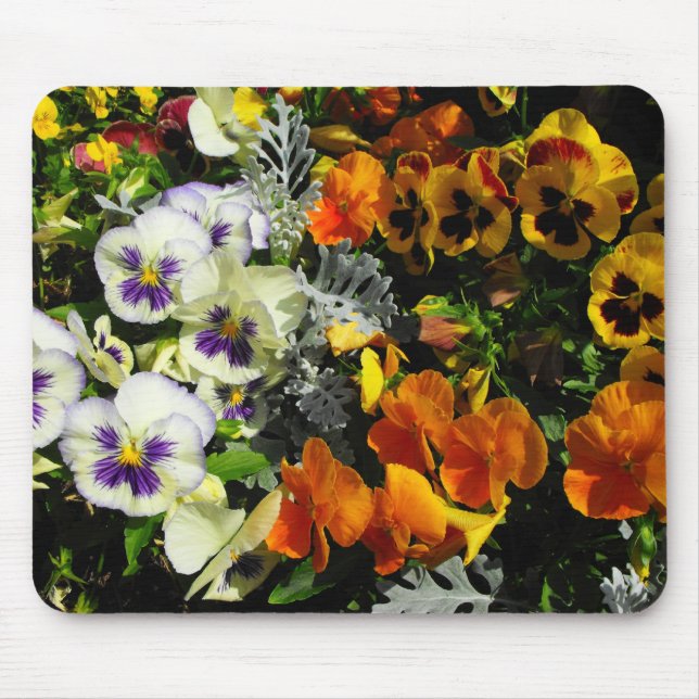 farbige Stiefmütterchen Mousepad (Vorne)