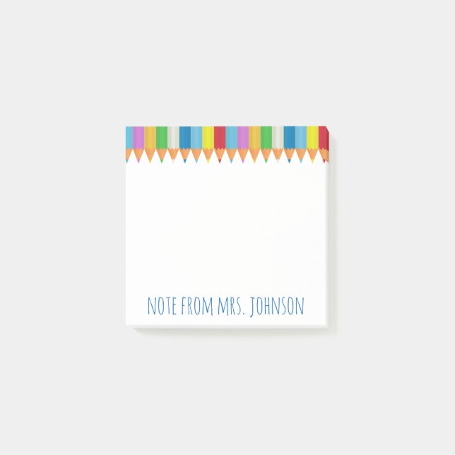 Farbige Stifte 2 Post-it Klebezettel (Vorderseite)