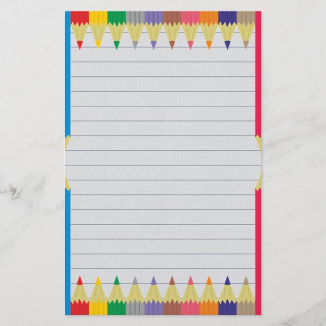 Farbige Stifte Briefpapier (Vorderseite)