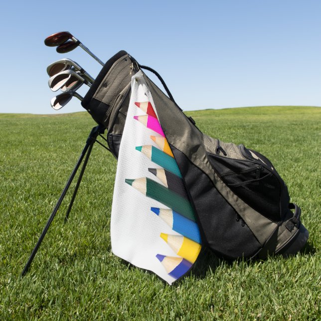 Farbige Stifte Golfhandtuch (Gras)
