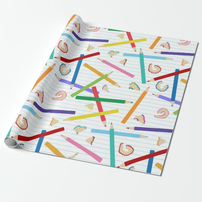 Farbige Stifte Muster Geschenkpapier (Ungerollt)