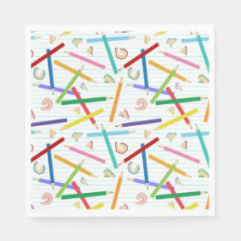 Farbige Stifte Muster Serviette