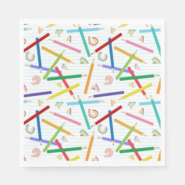 Farbige Stifte Muster Serviette (Vorderseite)