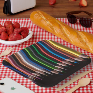 Farbige Stifte Pappteller