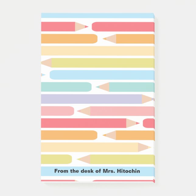 Farbige Stifte Personalisiert Lehrer Bewertung Post-it Klebezettel (Vorderseite)