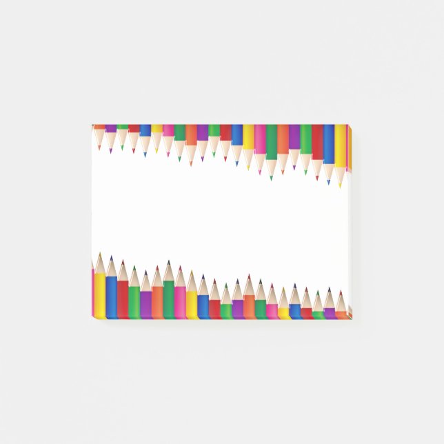 Farbige Stifte Post-it Klebezettel (Vorderseite)