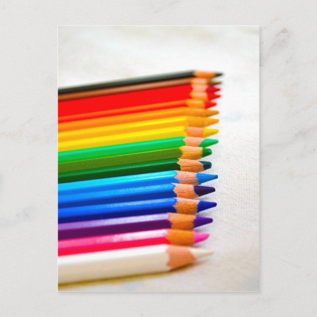 Farbige Stifte Postkarte (Vorderseite)
