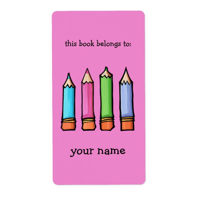 Farbige Stifte rosa Buchzeichen (Vorne)