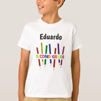 Farbige Stifte T - Shirt des 2nd Grade Boy